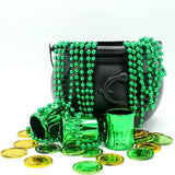 4E's Novelty St. Patrick's Day Beads Necklace Bulk (72 Pack) – Green Beads for Kids, Party Favors