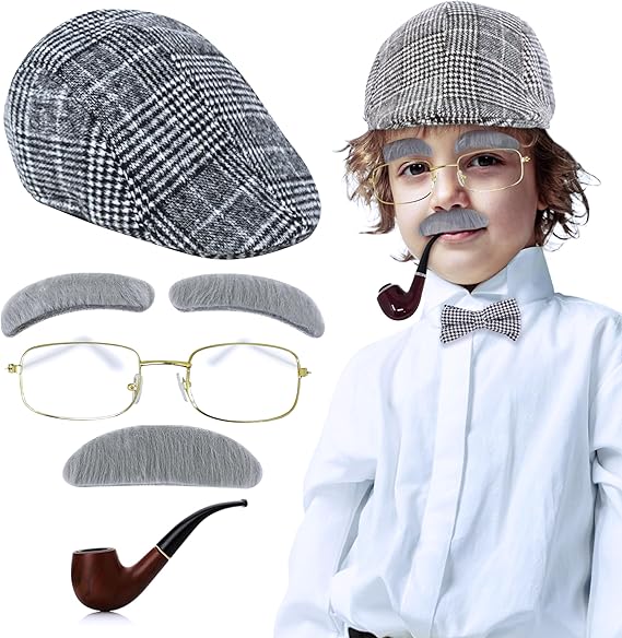 4E's Novelty Grandpa Costume – 5-Pc Old Man Outfit for Kids’ 100th Day of School