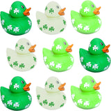 4E's Novelty 24 Pcs St. Patrick's Day Rubber Ducks – Shamrock Duckies Bulk Party Favors for Kids