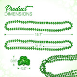 4E's Novelty St. Patrick's Day Beads – 12-Pack Shamrock Clover Green Necklaces for Party Favors