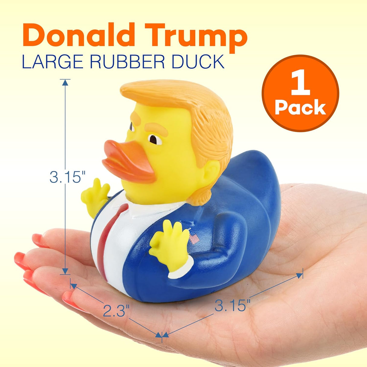 Trump Duck: Large Rubber Ducks - 3.15” Donald Trump Rubber Duckies, Funny Rubber Ducks for Jeeps, Big Rubber Duck, Donald Trump Ducks for Jeep Ducking