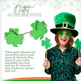 4E's Novelty Shamrock Glasses – St. Patrick’s Day Green Sunglasses for Adults & Kids Party Accessory