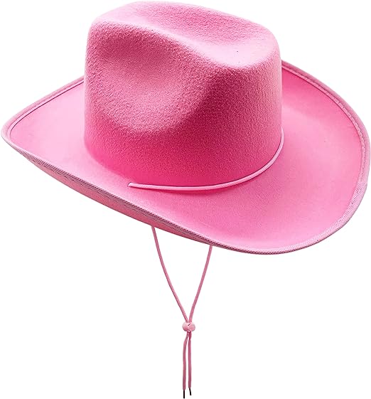 4E's Novelty Cowboy Hat for Women & Men, Felt Cowgirl Hat for Adults, Western Party Dress Up Accessories (Pink)