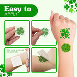 4E's Novelty 72-Pack Shamrock Tattoos – St. Patrick's Day Party Favors for Kids, Pre-Cut Designs