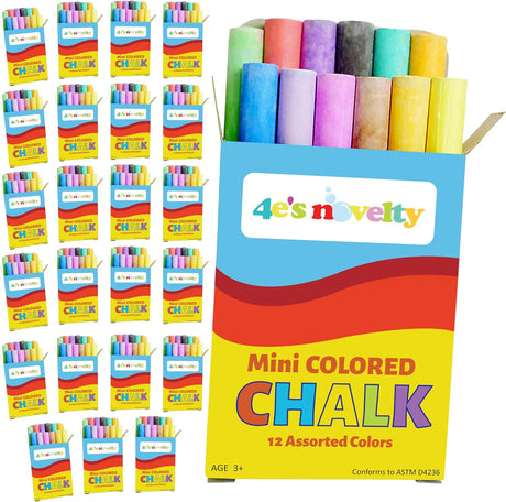 Mini Chalk Set - Sidewalk Chalks for Kids, Crayola Chalks Party Favors - 24 pcs per pack