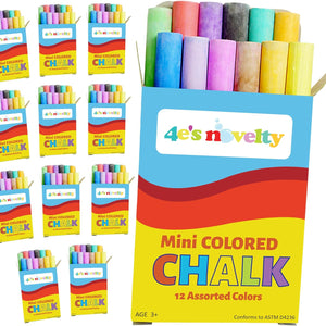 Mini Chalk Set - Sidewalk Chalks for Kids, Crayola Chalks Party Favors - 12 pcs per pack