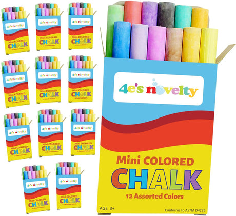 Mini Chalk Set - Sidewalk Chalks for Kids, Crayola Chalks Party Favors - 12 pcs per pack