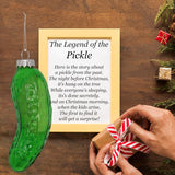 4E's Novelty Blown Glass Pickle Ornament - Christmas Pickle Decoration, 4’’ Pickle Ornaments for Christmas Tree & Pickle Ornament in Transparent Green