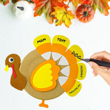 4E's Novelty 4 Pack Turkey Plate Craft for Kids - Fall Thanksgiving Arts and Crafts for Kids Ages 3-12, Fun DIY Thanksgiving Plate Party Decorations