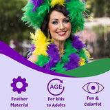 4E's Novelty 2-Pack Mardi Gras Feather Boas – 6 Ft Long Costume Accessories