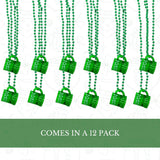 4E's Novelty St. Patrick’s Day Beads Necklace With Shot Glasses Beer Mug - Pack of 12, Shamrock Party Favors & Costume Accessories