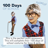 4E's Novelty Fake Mustache & Eyebrows – Old Man Costume Accessory for 100th Day of School