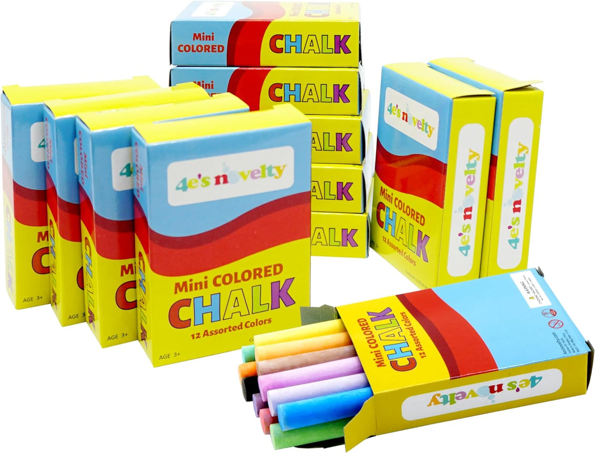 Mini Chalk Set - Sidewalk Chalks for Kids, Crayola Chalks Party Favors - 12 pcs per pack