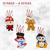 4E's Novelty 12 Pack Foam Christmas Character Ornament Crafts for Kids - DIY Christmas Arts & Ornament Crafts for 3-12 Kids, Holiday Crafts for Kids