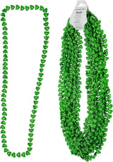 4E's Novelty St. Patrick's Day Beads – 12-Pack Shamrock Clover Green Necklaces for Party Favors