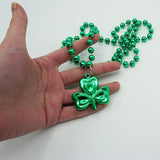 4E's Novelty St. Patrick's Day Beads Necklace Bulk (24 Pack) – Shamrock Green Beads for Irish Party Favors