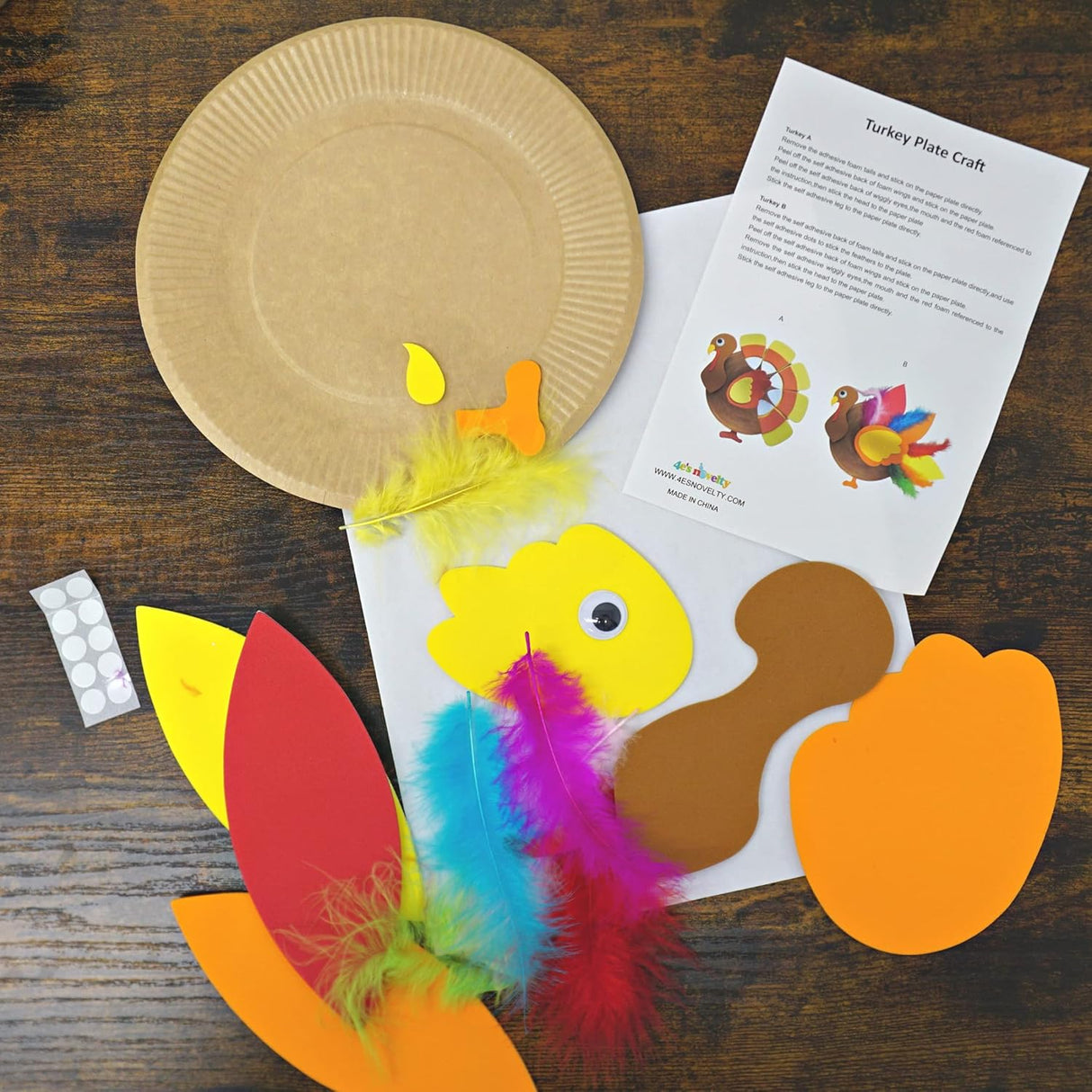 Turkey Plate, Pilgrim Magnet, Turkey Monster, Thankful Tree - Thanksgiving Craft for Kids