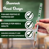 4E's Novelty St. Patrick's Day Pencils – 30-Pack Green & White Shamrock Pencils for Party Favors