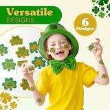 4E's Novelty Glitter Shamrock Tattoos – 24 Pack St. Patrick’s Day Party Accessories for Kids & Adults