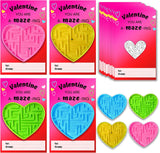 4E's Novelty 72-Pack Heart Maze Valentine Cards – Bulk Party Favors for Kids’ School Exchange