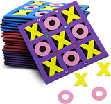 Foam Tic Tac Toe Game [24 Pack] for Kids Individually Wrapped Party Favors, Goody Bag Fillers, Classroom Valentines Day Gifts for Kids