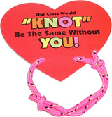 4E's Novelty 48-Pack Friendship Bracelets with Valentine Cards – Classroom Party Favors for Kids