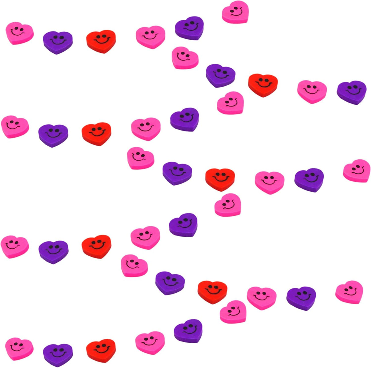 4E's Novelty 144-Pack Mini Heart Erasers – Candy Alternative Valentine Party Favors for Kids