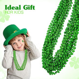 4E’s Novelty 72-Pack St. Patrick’s Day Beads Necklace – Shamrock Green Party Favors