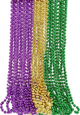 4E's Novelty 24-Pack Purple, Green & Gold Bead Necklaces Mardi Gras Party Supplies