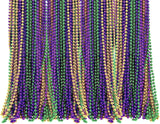 4E's Novelty 144-Pack Mardi Gras Bead Necklaces – 33" Long, 7mm Thick Party Favors