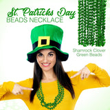 4E's Novelty St. Patrick's Day Beads – 12-Pack Shamrock Clover Green Necklaces for Party Favors