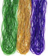 4E's Novelty 144-Pack Mardi Gras Bead Necklaces – 33" Long, 7mm Thick Party Favors