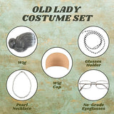 4E's Novelty Old Lady Costume – 5-Pc Grandma Dress-Up Set for Girls’ 100th Day of School