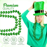 4E's Novelty St. Patrick's Day Beads – 12-Pack Shamrock Clover Green Necklaces for Party Favors