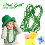 4E's Novelty St. Patrick's Day Beads – 12-Pack Shamrock Clover Green Necklaces for Party Favors