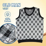 4E's Novelty Old Man Costume – Vest, Cane & 8-Pc Dress-Up Kit for Kids (Medium)