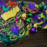 4E's Novelty 12-Pack Feathered Mardi Gras Masks for Adults Masquerade Accessories