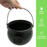 4E's Novelty 7.5" Halloween Plastic Cauldron, Durable Black Cauldron For Party Supplies, Large Halloween Candy Bowl, Perfect Halloween Decor