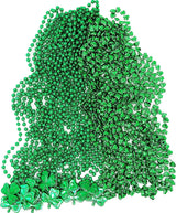 4E’s Novelty St. Patrick’s Day Beads Necklace – 24 Pack Shamrock Green Beads for Party Favors