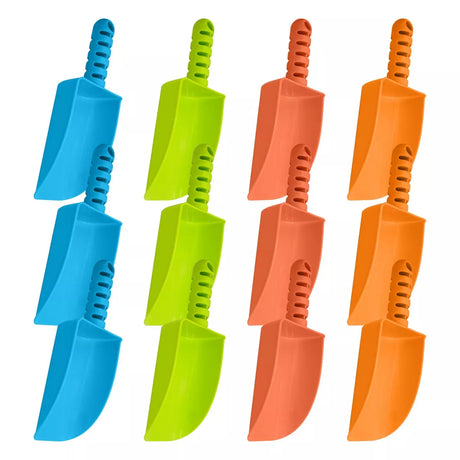 4E's Novelty 12 Pack Sand Shovels for Kids - Heavy Duty Plastic Beach Shovels, Great for Planting, Party Favors, Group Activities, and Sandbox Toys