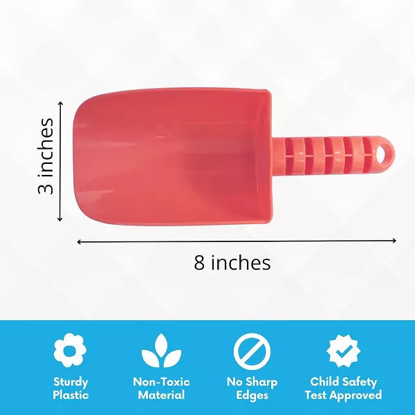 4E's Novelty 12 Pack Sand Shovels for Kids - Heavy Duty Plastic Beach Shovels, Great for Planting, Party Favors, Group Activities, and Sandbox Toys