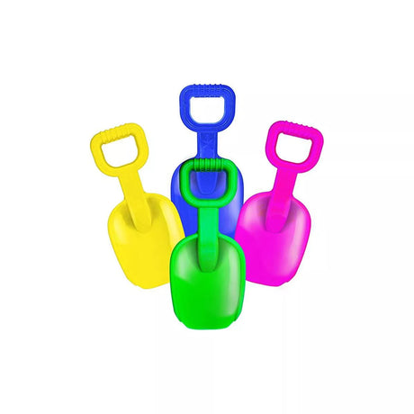4E's Novelty 4 Pcs 8 Inch Beach Shovel - Heavy Duty Plastic for Toddlers, Perfect for Sandbox and Beach Play, Beach Toys for Kids 3-10