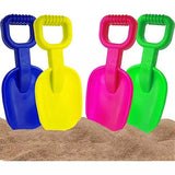 4E's Novelty 4 Pcs 8 Inch Beach Shovel - Heavy Duty Plastic for Toddlers, Perfect for Sandbox and Beach Play, Beach Toys for Kids 3-10