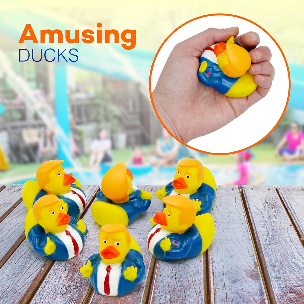 A unique and hilarious rubber ducks fun toy gift for Trump supporters, kids and adults