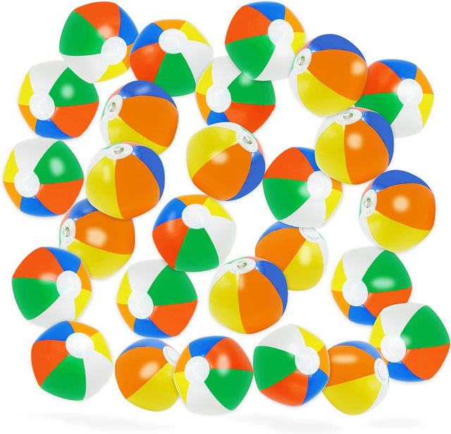 4E's Novelty Mini Beach Balls Bulk Pack (100) - Summer Party Favors & Inflatable Pool Toys, Hawaiian Party