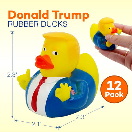 A unique and hilarious rubber ducks fun toy gift for Trump supporters, kids and adults