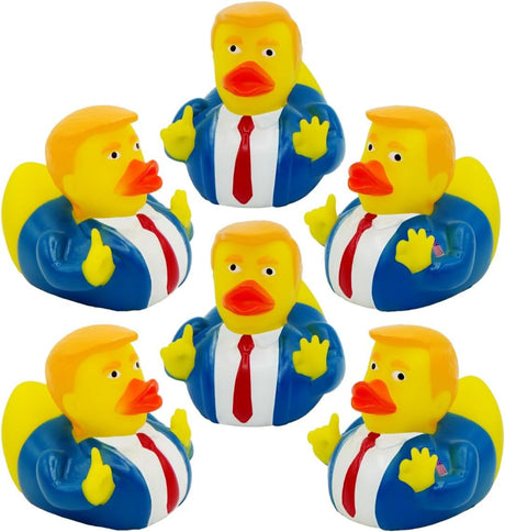 A unique and hilarious rubber ducks fun toy gift for Trump supporters, kids and adults