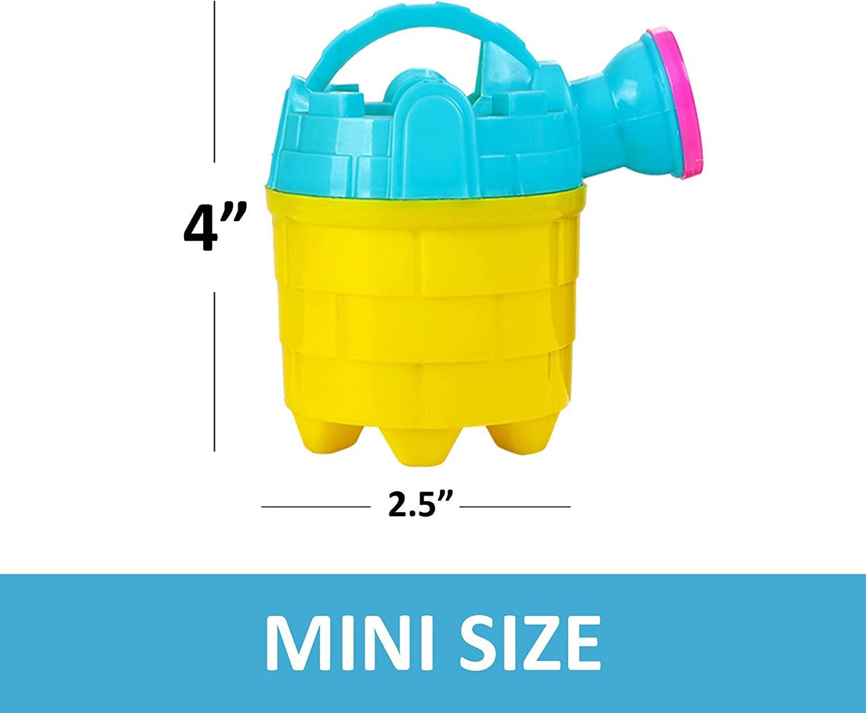 4E's Novelty 6 Pcs Kids Watering Can Bulk (Mini) Plastic - Gardening Planting Tools for Kids & Toddlers, Beach Party Favors, Sand Toys, Bulk Gifts